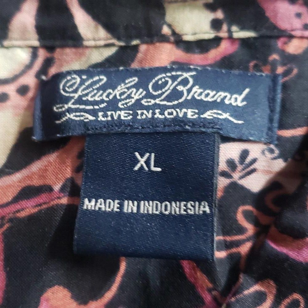 Lucky Brand CT247 Lucky Brand Ladies Brown Floral Long Sleeve Shirt XL Size XL / US 12-14 / IT 48-50 - 7 Thumbnail