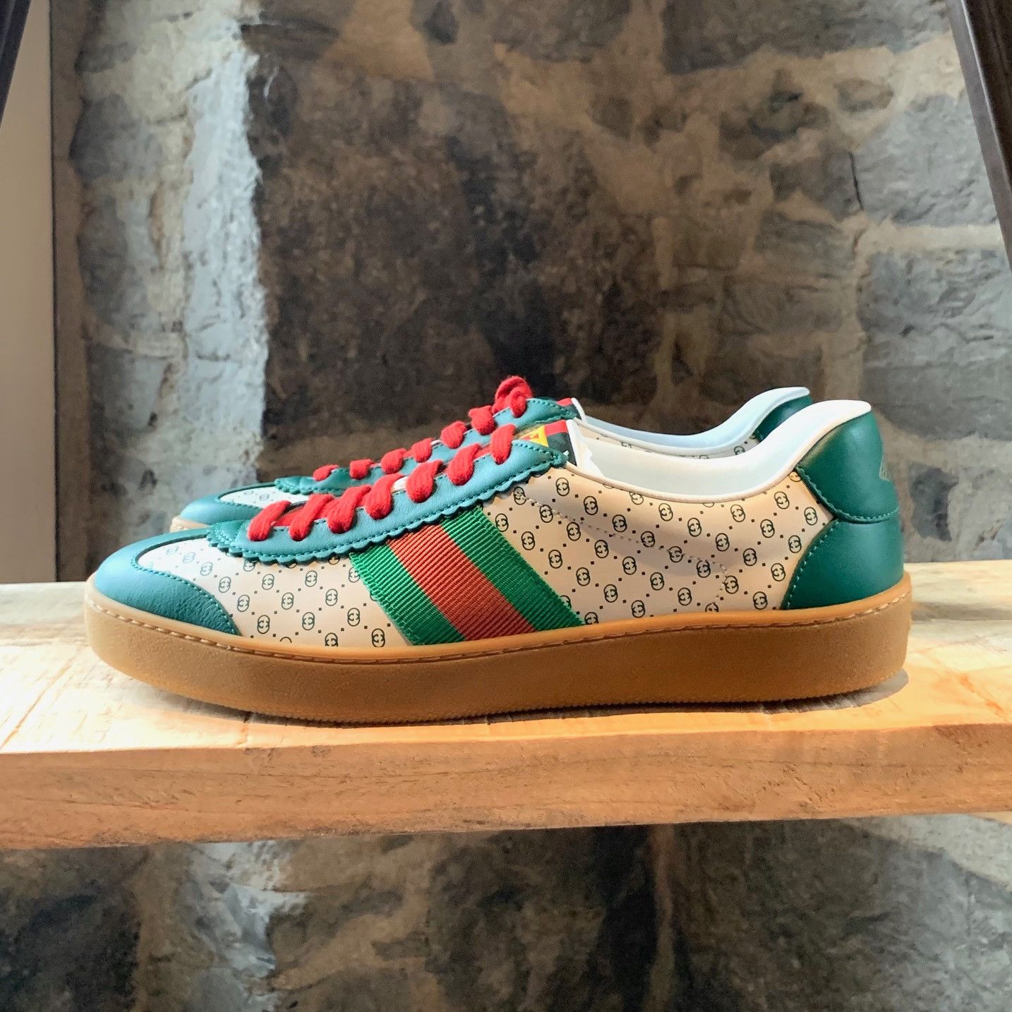 Gucci Gucci Dapper Dan GG Print White Green Web Sneakers Size US 7.5 / IT 37.5 - 7 Thumbnail