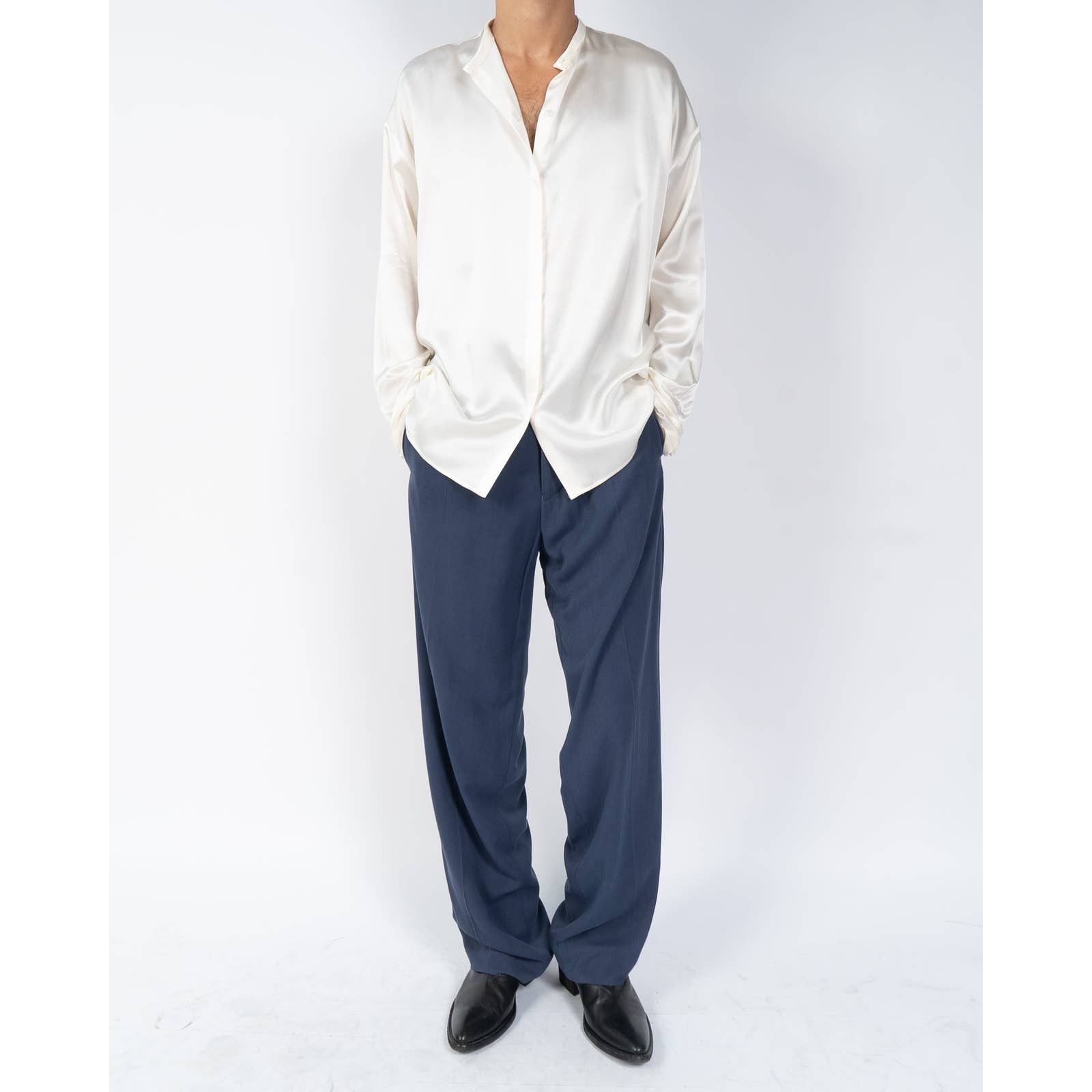 Haider Ackermann SS19 Bondi Blue Relaxed Sidestripe Trousers Size US 30 / EU 46 - 6 Thumbnail