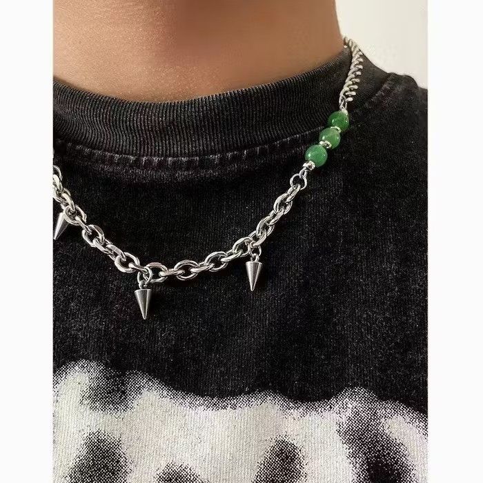 Jewelry × Vintage Punk Rivet Necklace, Spike Necklace, Mens Necklace Size ONE SIZE - 2 Thumbnail