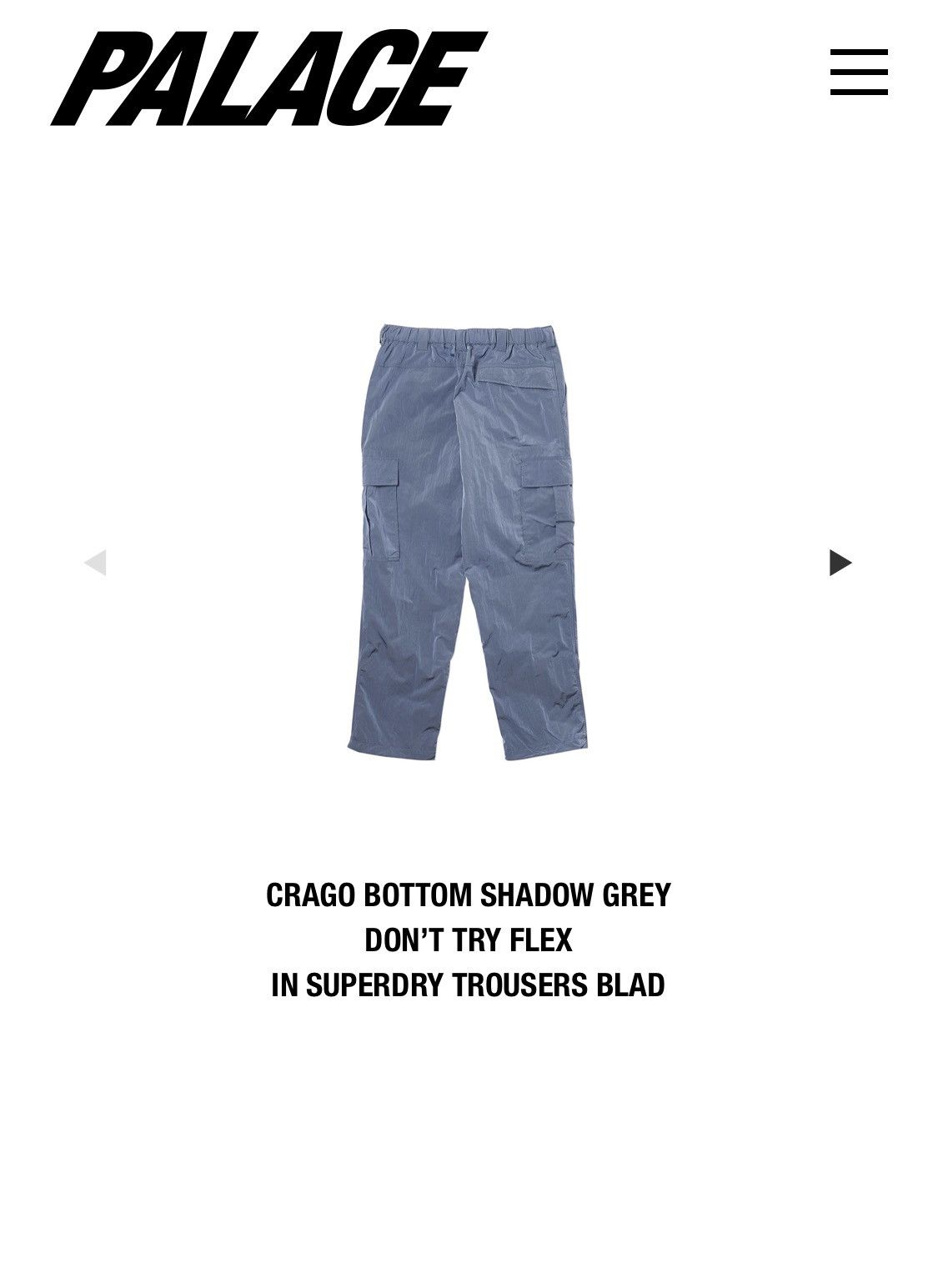 Palace Palace Crago Bottom Shadow Grey Size US 32 / EU 48 - 12 Thumbnail