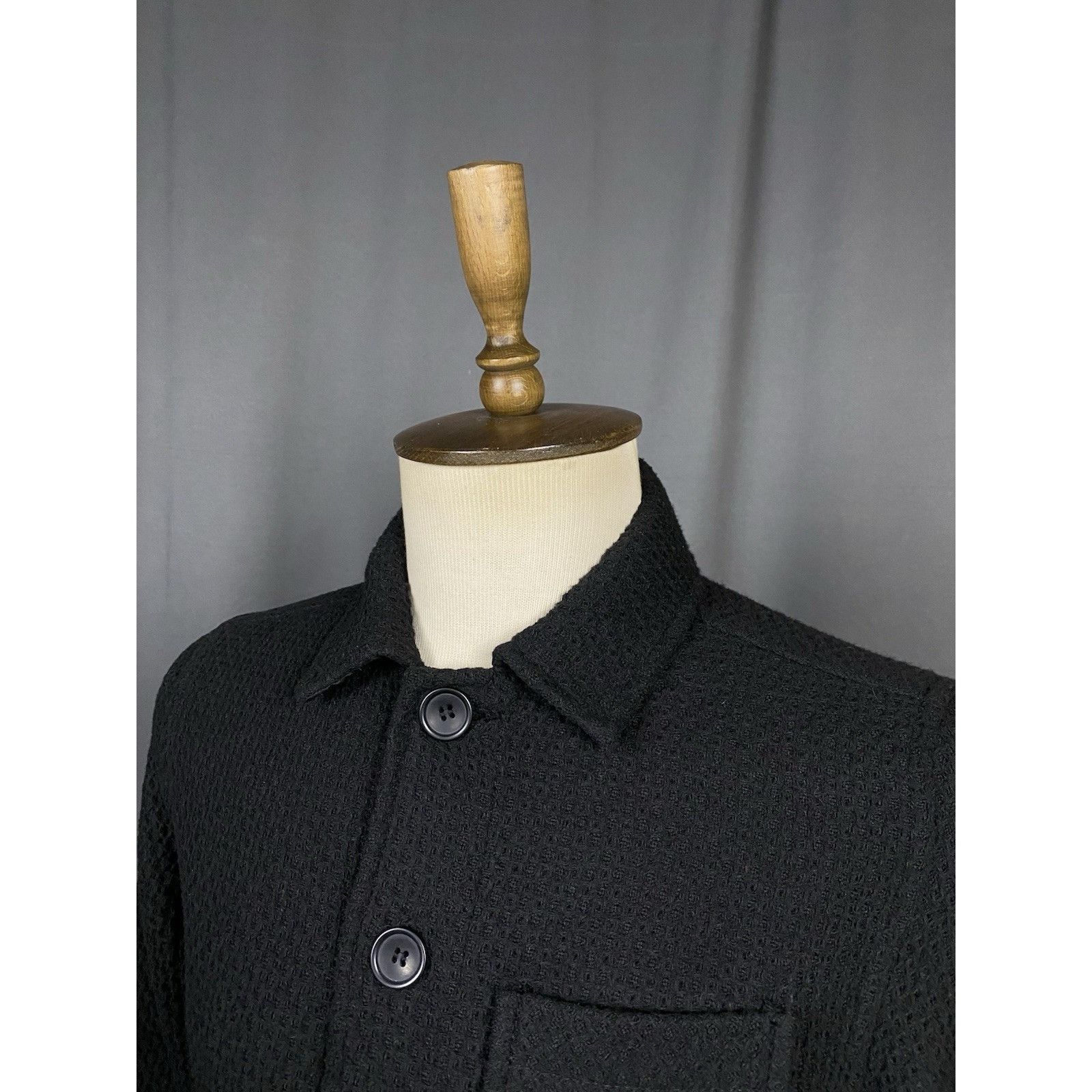 Folk MINT! Folk Chore Jacket Mens Black Wool Blend Thomas Worker Size US S / EU 44-46 / 1 - 5 Thumbnail