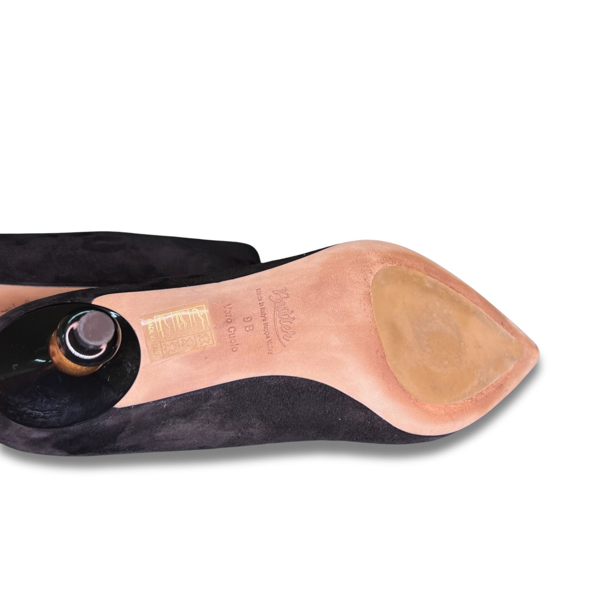 Other Butter Suede Pumps With Unique Spherical Heels Made In Italy Size US 9 / IT 39 - 6 Thumbnail