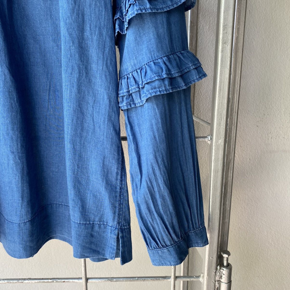 J.Crew J.CREW Blue Ruffled Long-Sleeve Blouse Size XS / US 0-2 / IT 36-38 - 20 Thumbnail