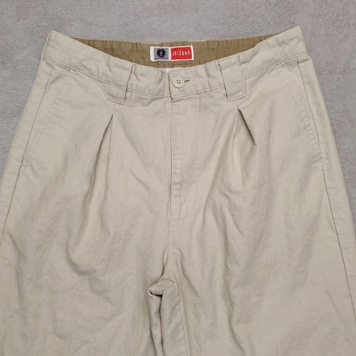 Vintage VINTAGE Arizona Pants Womens 32x27 Beige Linen Blend Pleated Outdoor Comfort Casual Mom Pants Beige Linen Blend Pleated Casual Women 32 Womens Size 24" / US 00 / IT 34 - 3 Thumbnail