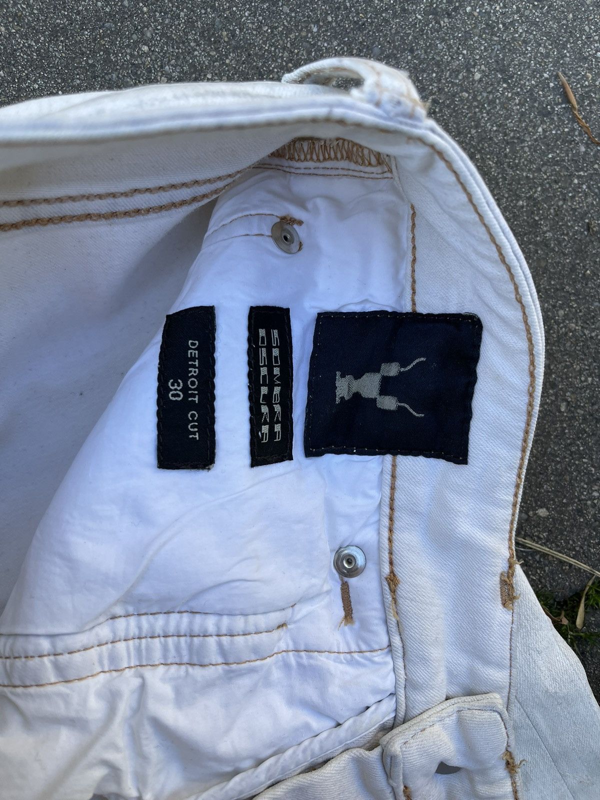 Rick Owens × Rick Owens Drkshdw Drkshdw SS20 detroits cropped white wax denim painter Size US 30 / EU 46 - 5 Thumbnail
