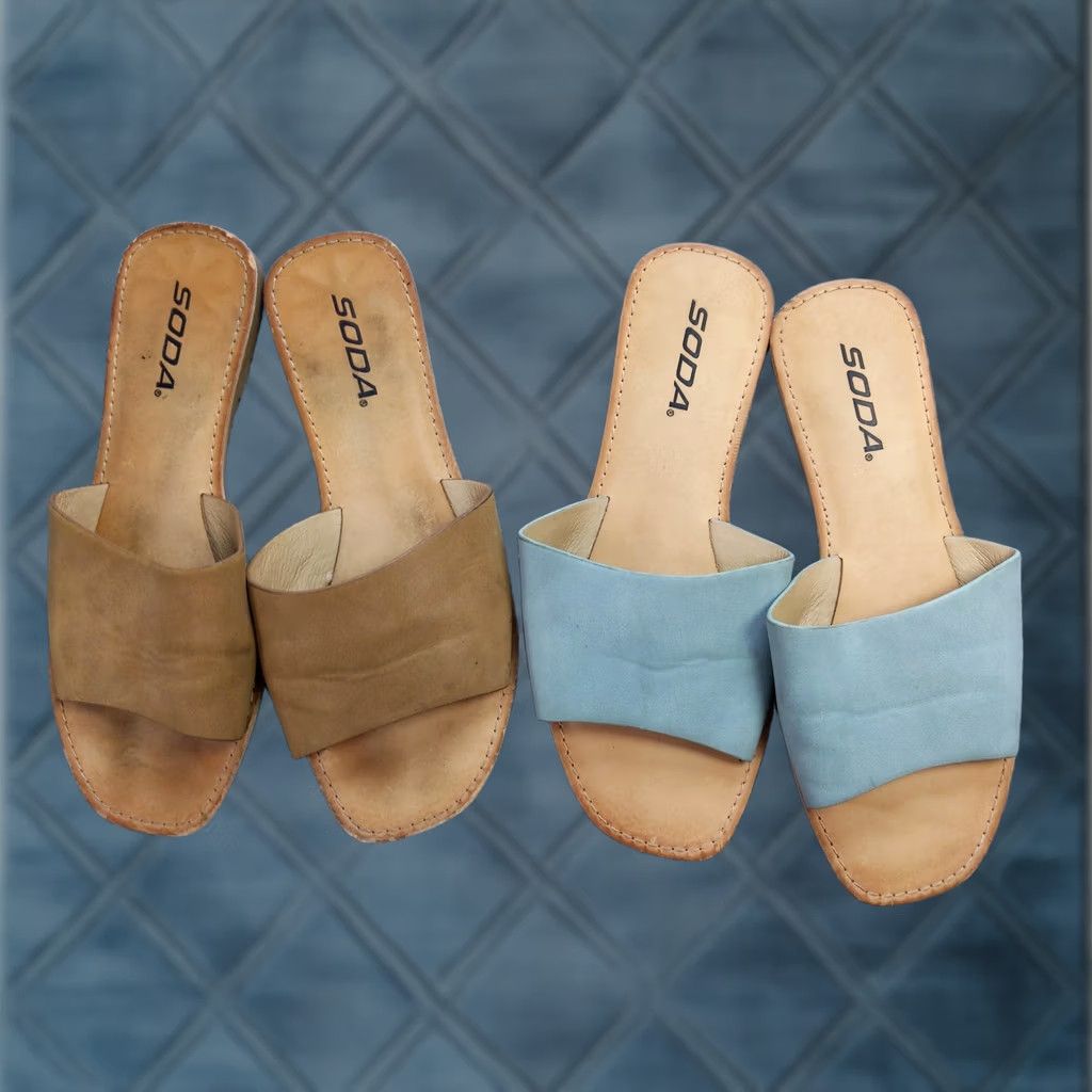 Vintage Soda Womens Size 6.5 Slide Sandals Brown Comfortable Casual Style Flats Size US 7 / IT 37 - 1 Thumbnail