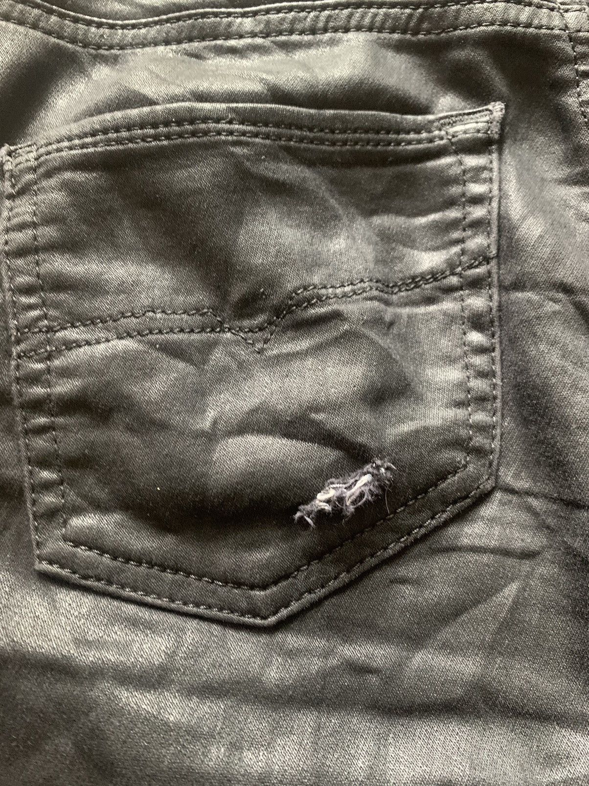 Diesel Black Gold DISTRESSED WAX DENIM COWHIDE LEATHER SLIM FIT Size US 30 / EU 46 - 17 Thumbnail