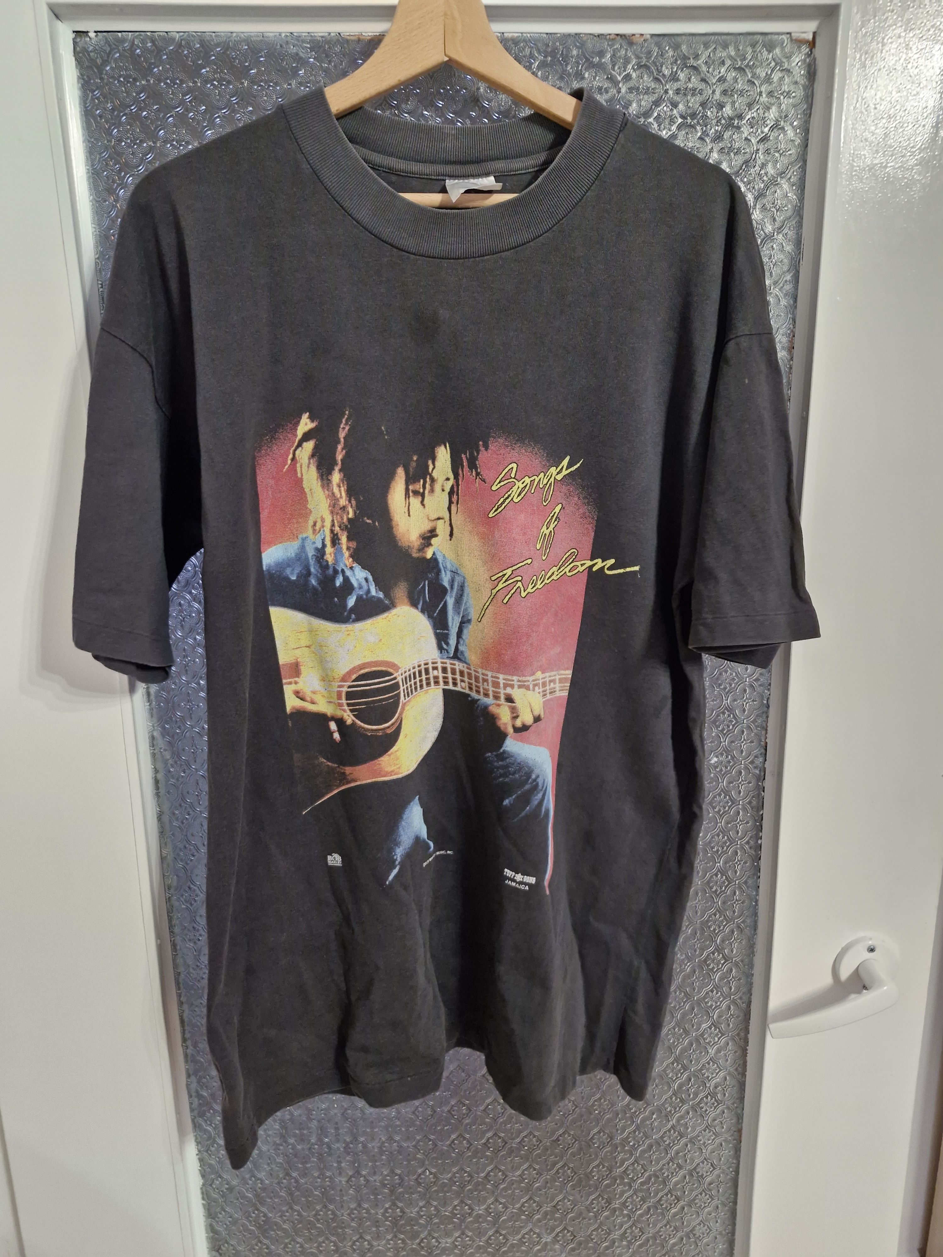 image of Bob Marley Freedom 1992 in Black, Men's (Size Large)