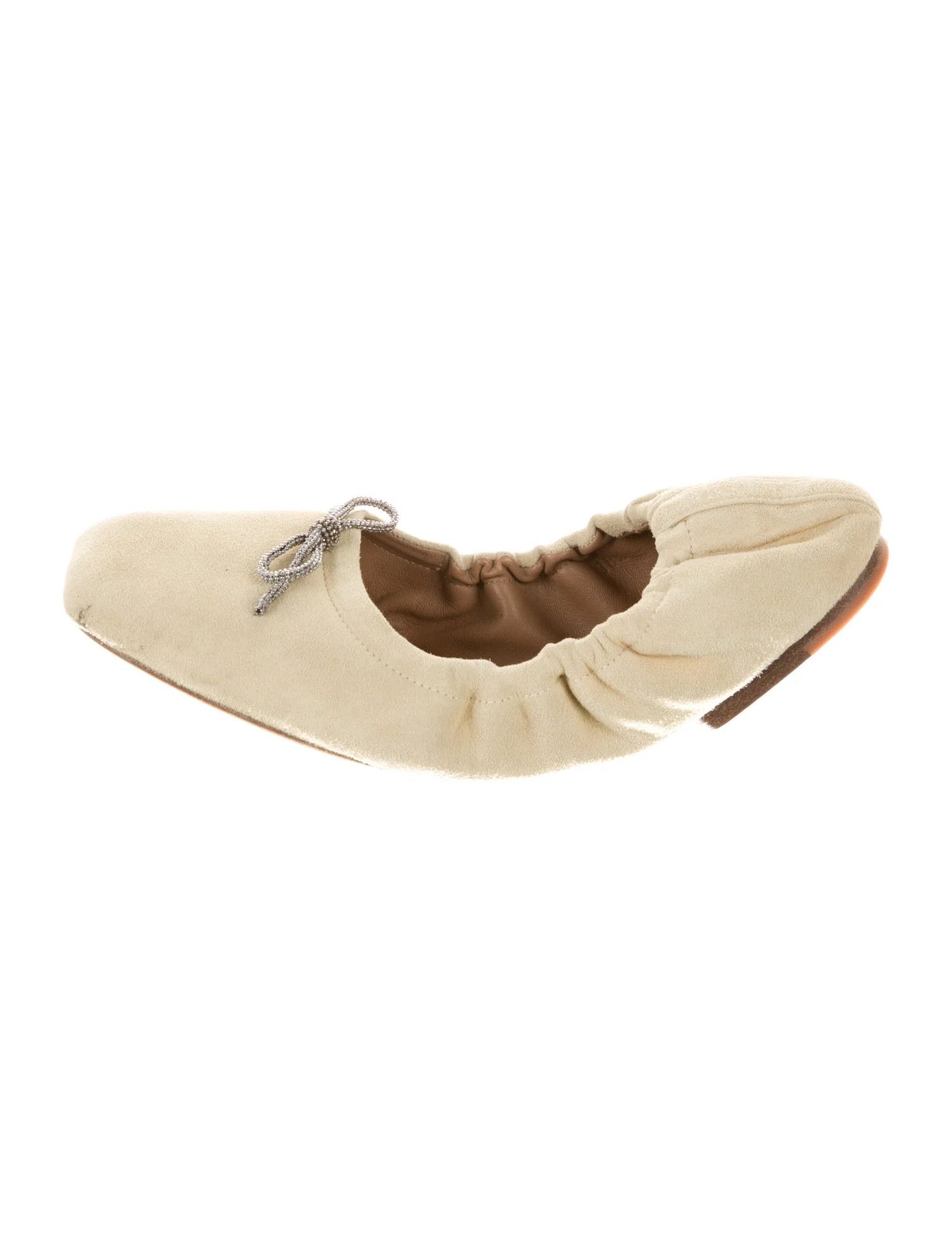 Brunello Cucinelli o1gr1nt0625 Ballet Flats With Bow Detail in Light Beige Size US 6 / IT 36 - 1 Thumbnail