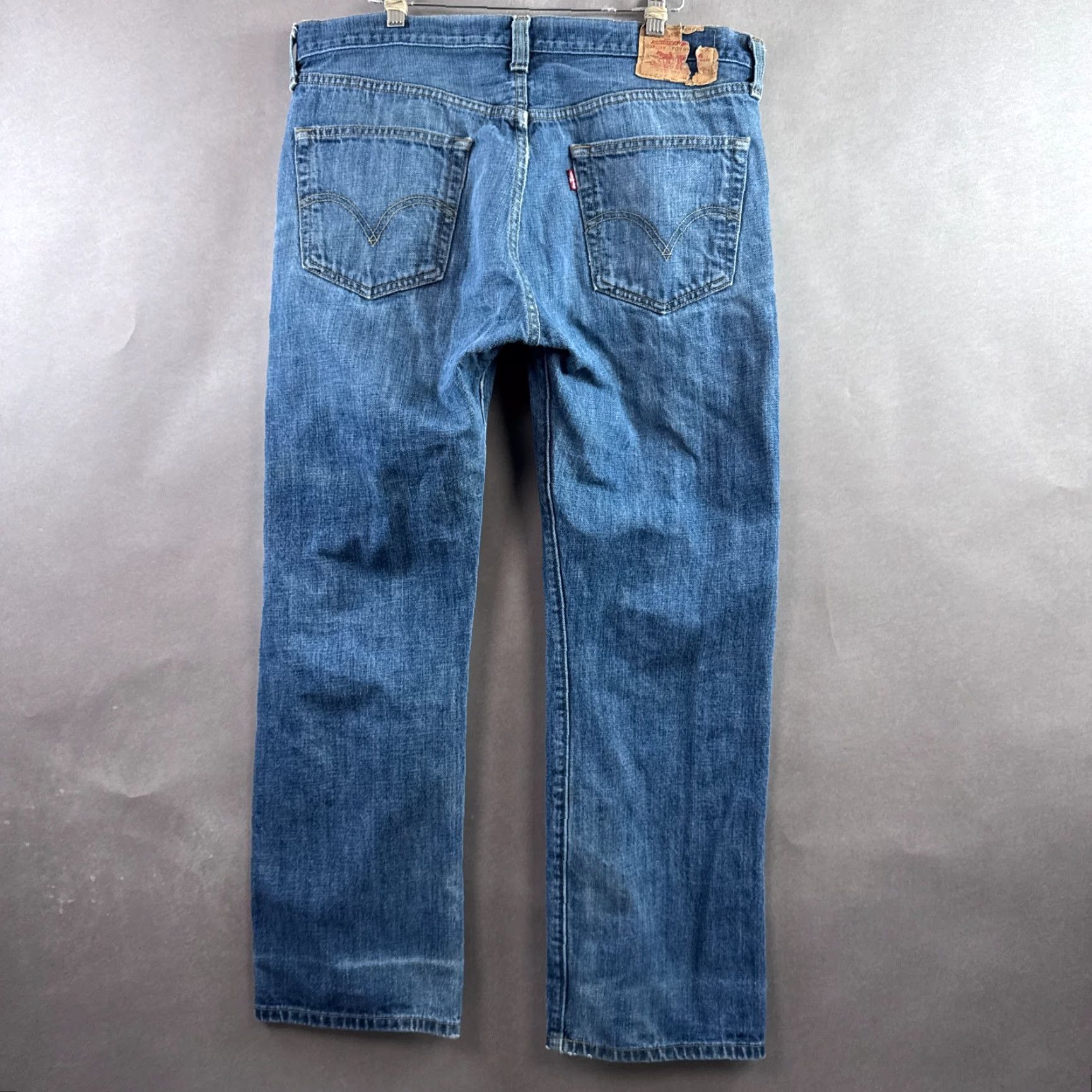 Levi's Levi's 501 Jeans Mens 36x30 Blue Denim Pants Button Fly Faded Distressed Washout Regular Size US 36 / EU 52 - 3 Thumbnail