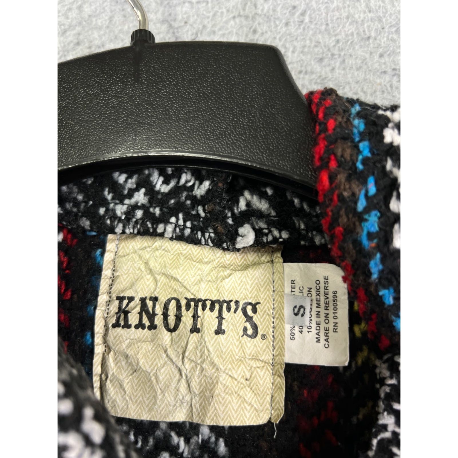 Vintage Knotts Baja Hoodie Men Small Gray Blue Acrylic Drug Rug Mexico Poncho Hoodie Pullover Casual Size US S / EU 44-46 / 1 - 3 Thumbnail
