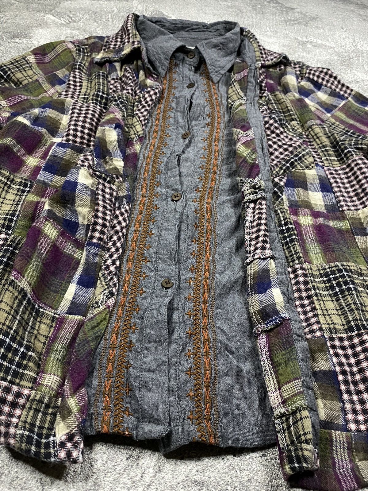 14th Addiction × If Six Was Nine × Japanese Brand Y2k CLN double layer kapital style patcwork shirt Size US S / EU 44-46 / 1 - 2 Thumbnail