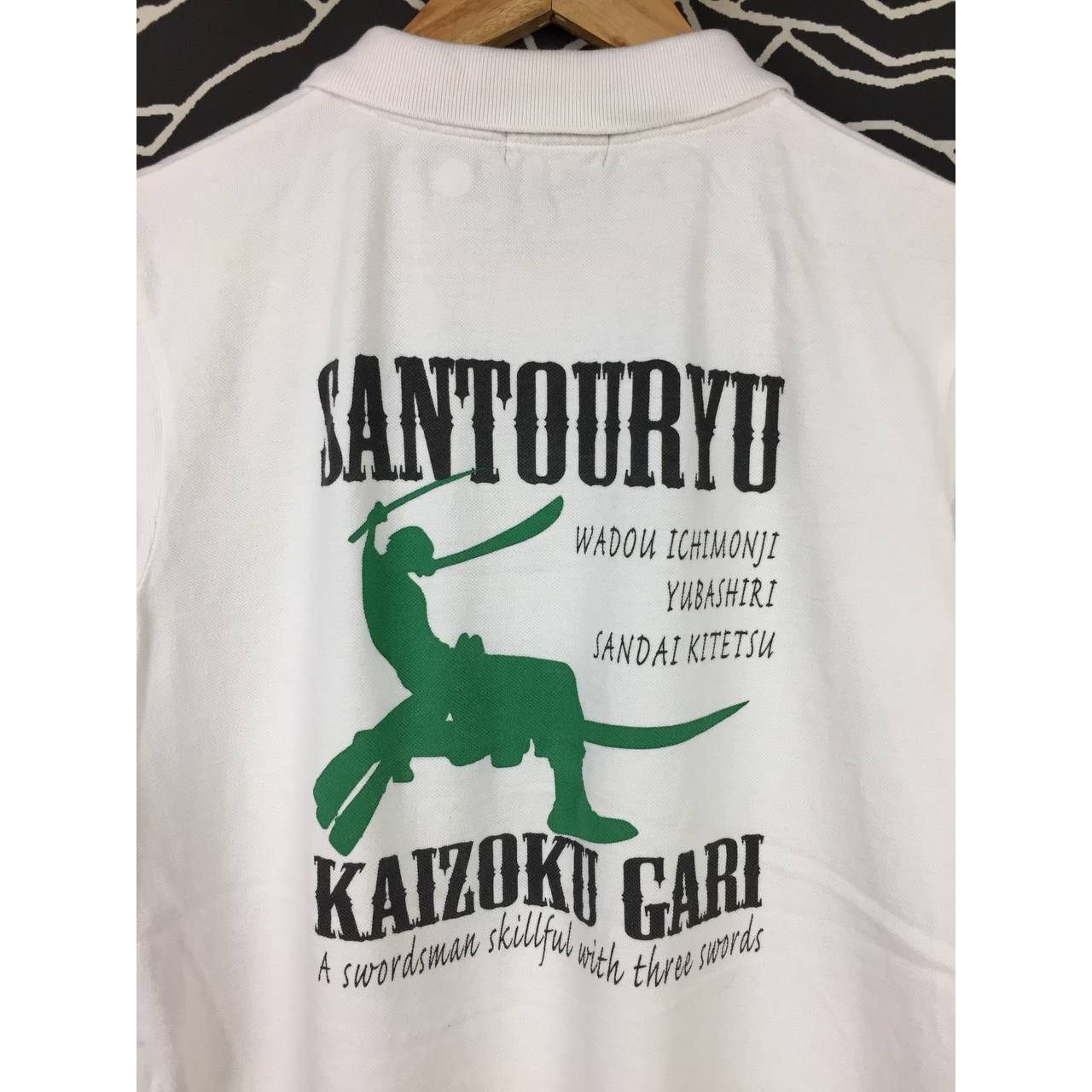 Anime × Vintage Vtg One Piece Roronoa Zoro Three Swords Anime Manga Polo Tee Size US M / EU 48-50 / 2 - 3 Thumbnail