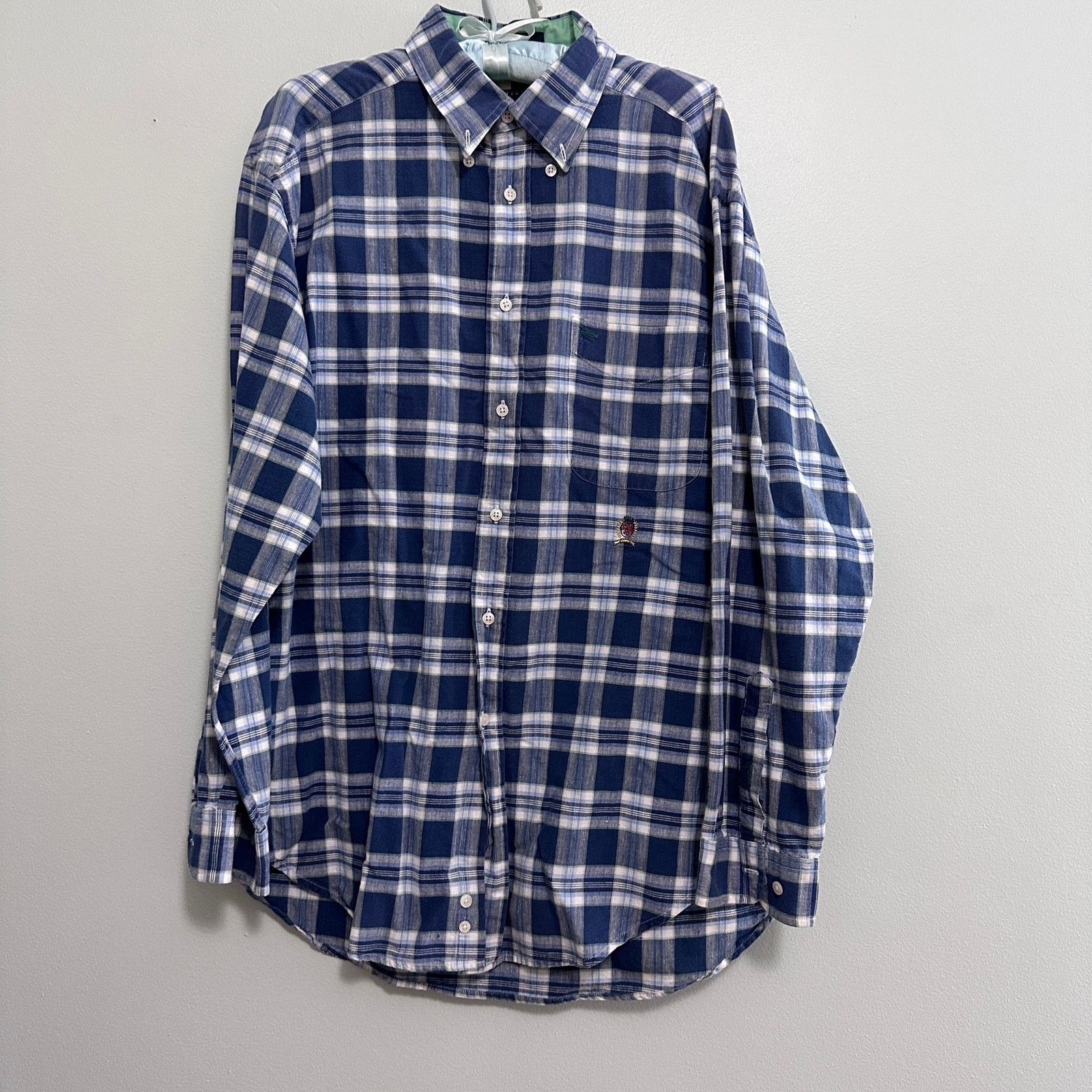 Tommy Hilfiger Vintage Tommy Hilfiger navy plaid button down size L Size US L / EU 52-54 / 3 - 2 Thumbnail