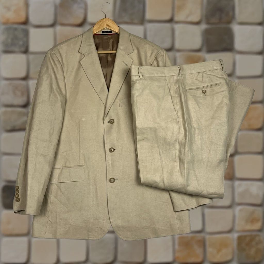 J.Crew J. Crew Suit 2 Piece Beige Tan Irish Linen 42R 36x30 Mens Size 42R - 1 Thumbnail