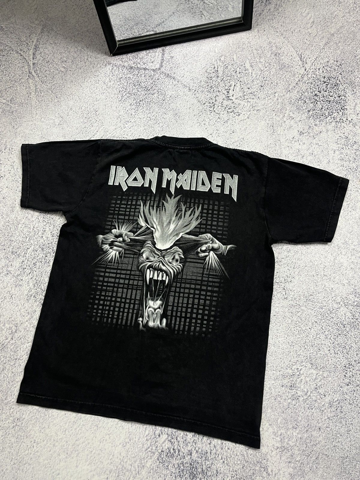Band Tees × Iron Maiden Crazy Iron Maiden Overprint Double Sided Rock T Shirt Y2k Size US M / EU 48-50 / 2 - 8 Thumbnail