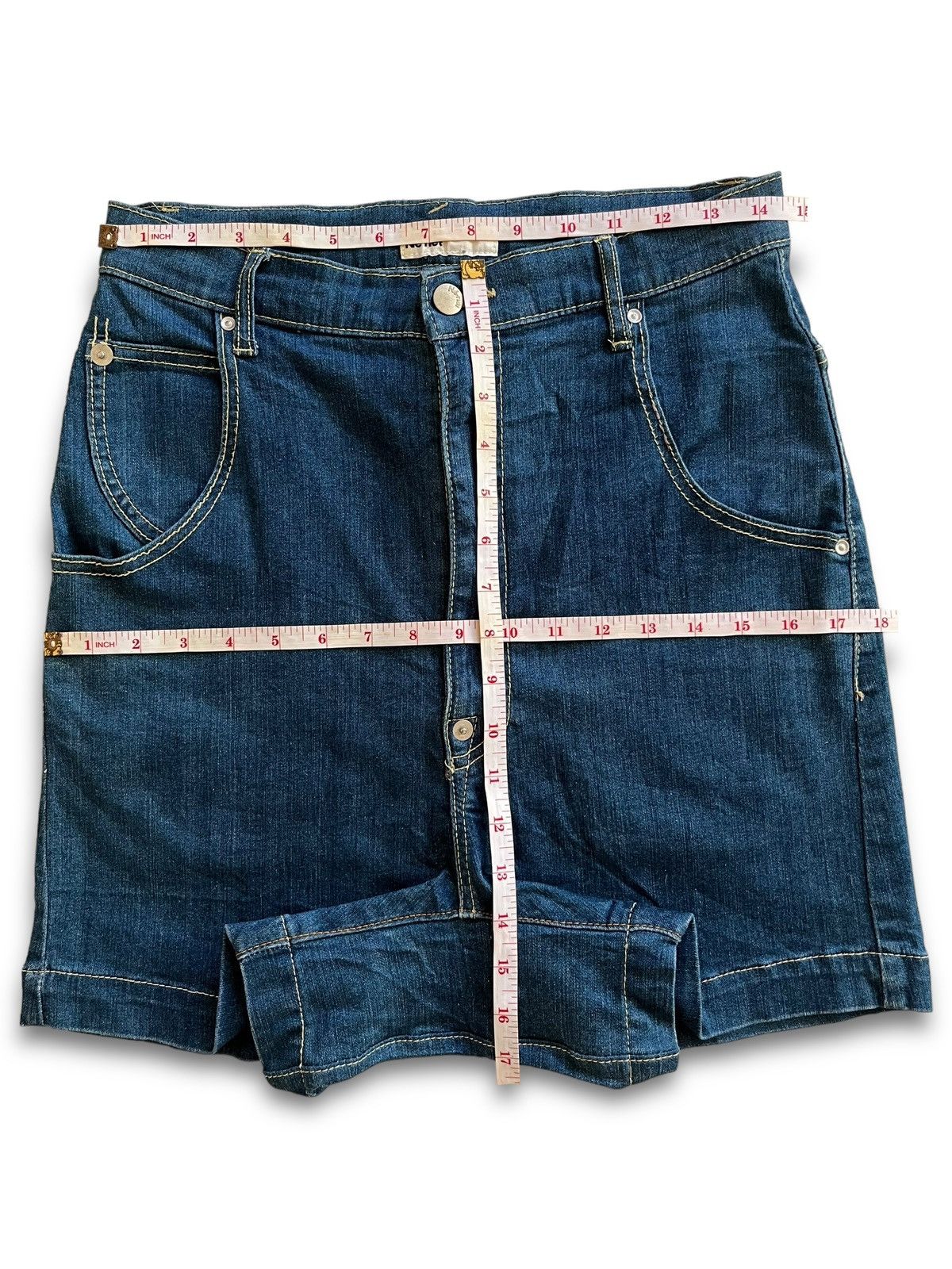 Issey Miyake × Japanese Brand × Ne-Net Vintage Japanese Ne-Net Buckle Back Mini Skirt Denim Size 29" - 7 Thumbnail