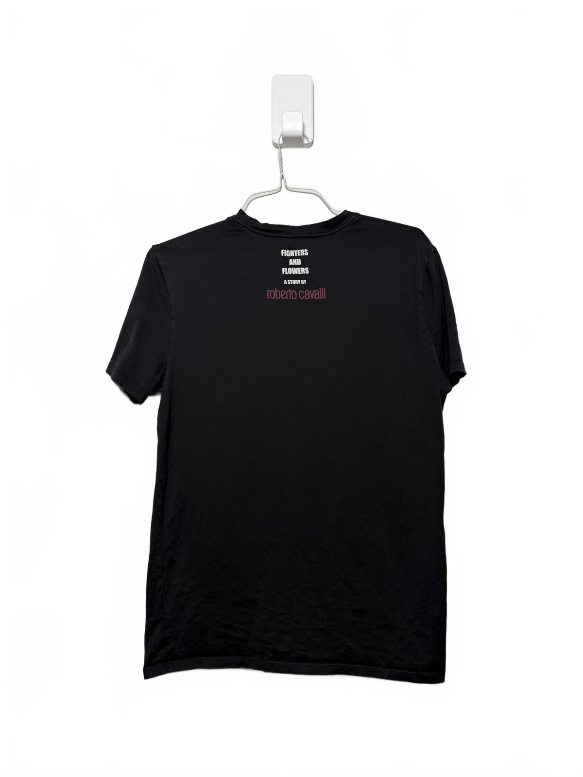Roberto Cavalli Roberto Cavalli Graphic Black T-Shirt Size US M / EU 48-50 / 2 - 3 Thumbnail
