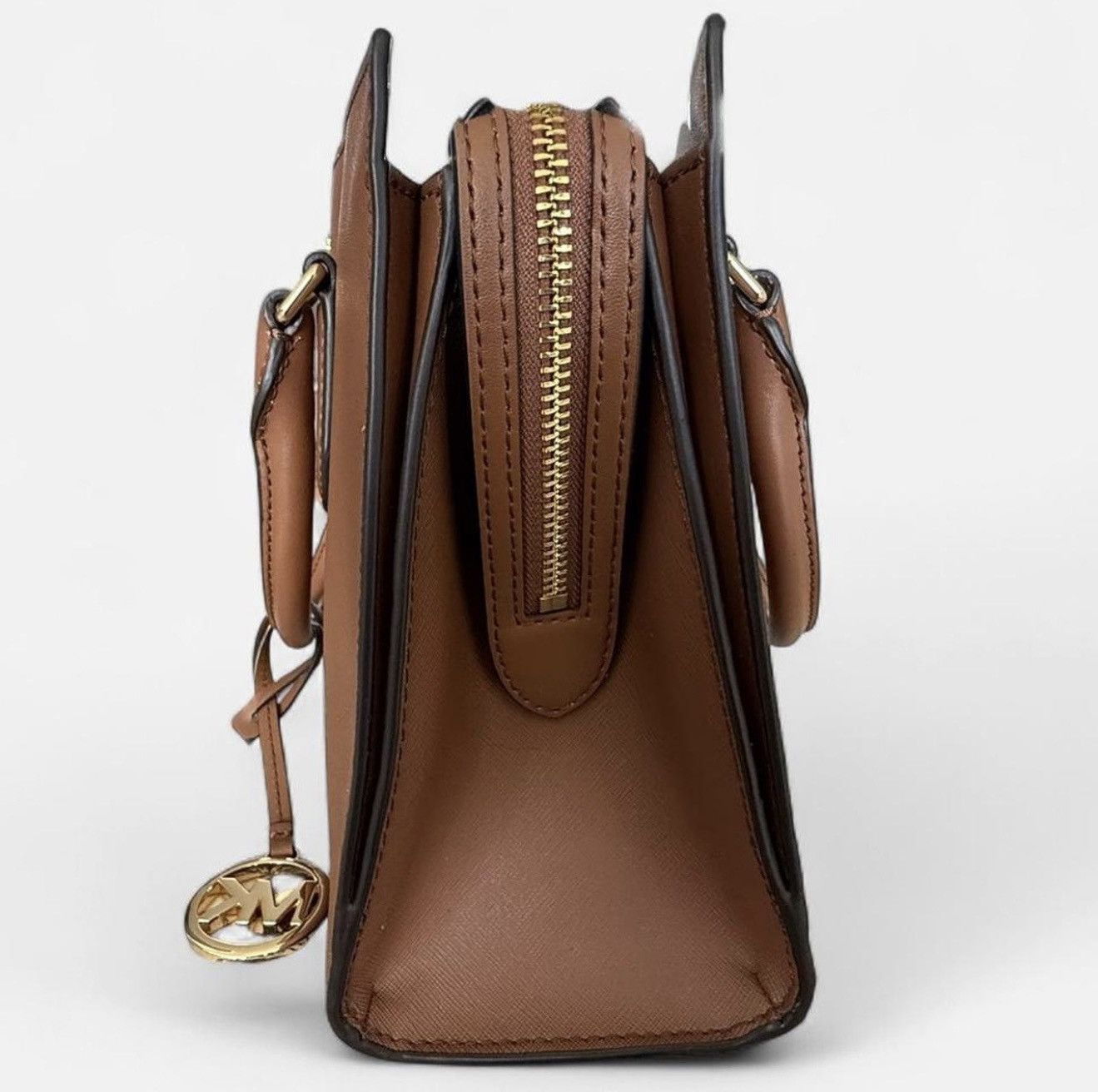 Michael Kors Michael Kors Sheila Vegan Leather Satchel - Luggage Brown Size ONE SIZE - 4 Thumbnail