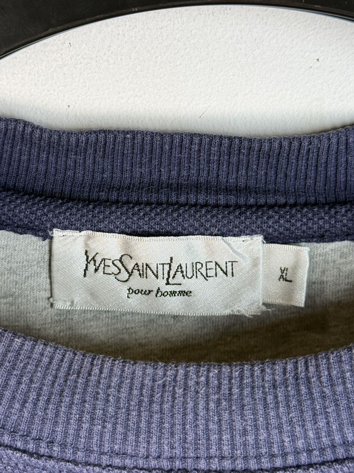 Yves Saint Laurent Pique YSL Crewneck Navy/White Striped YSL Sweatshirt Size US XL / EU 56 / 4 - 4 Thumbnail
