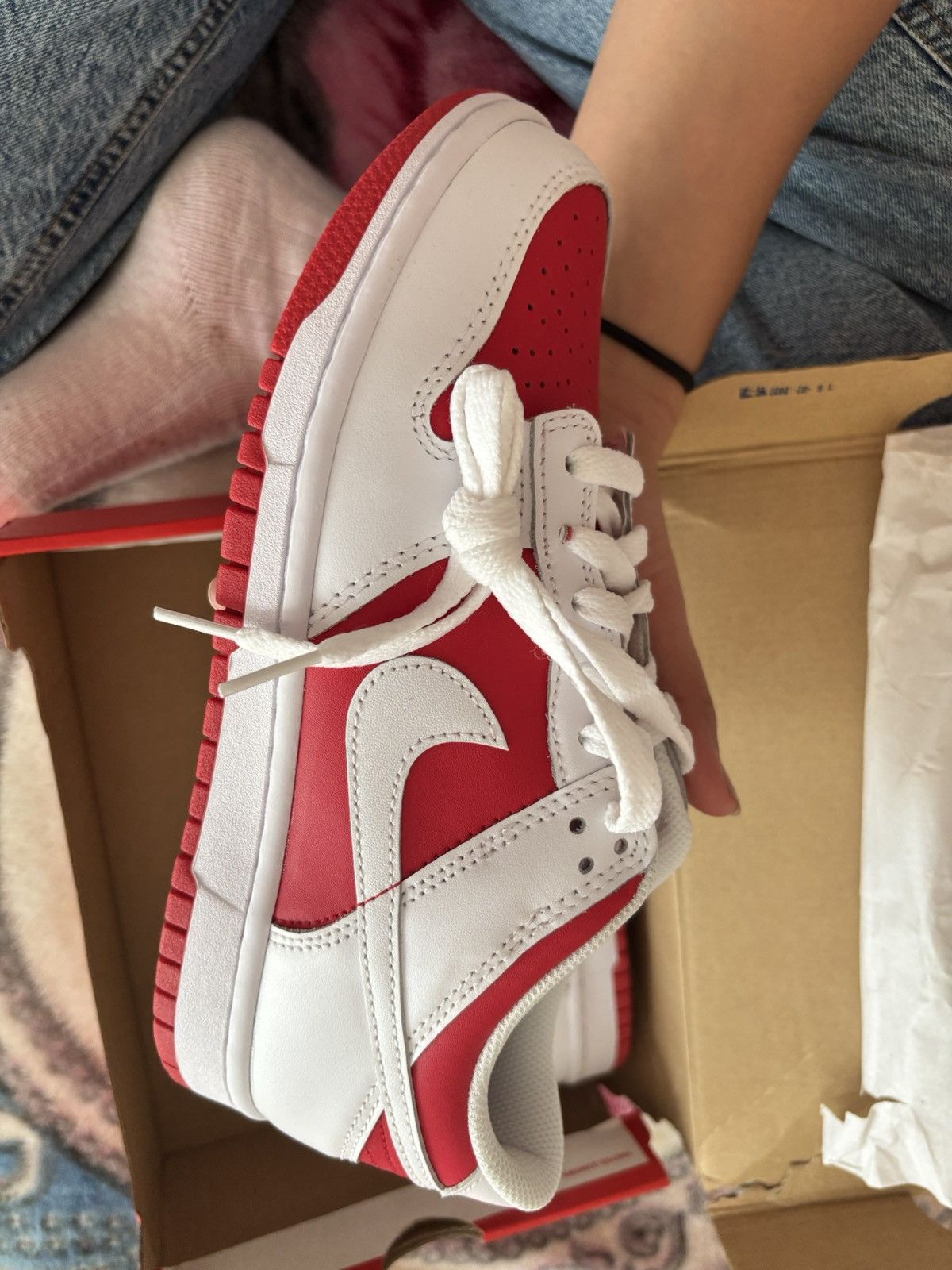 Nike university red / white dunks Size US 6.5 / EU 39-40 - 3 Thumbnail
