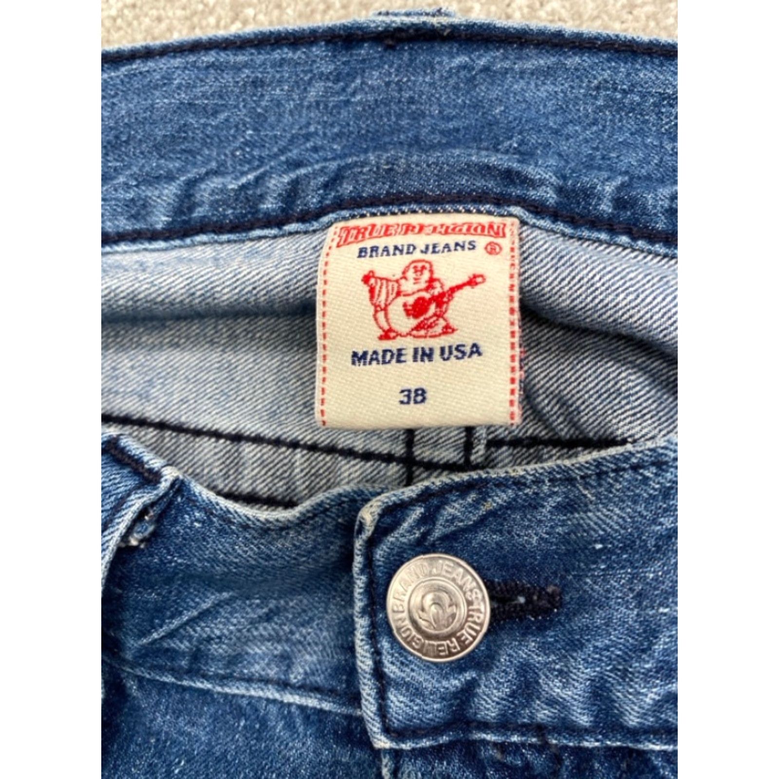 True Religion VINTAGE True Religion Bobby Jeans Bootcut 38x33 Blue Denim Distressed Mens Size US 38 / EU 54 - 6 Thumbnail