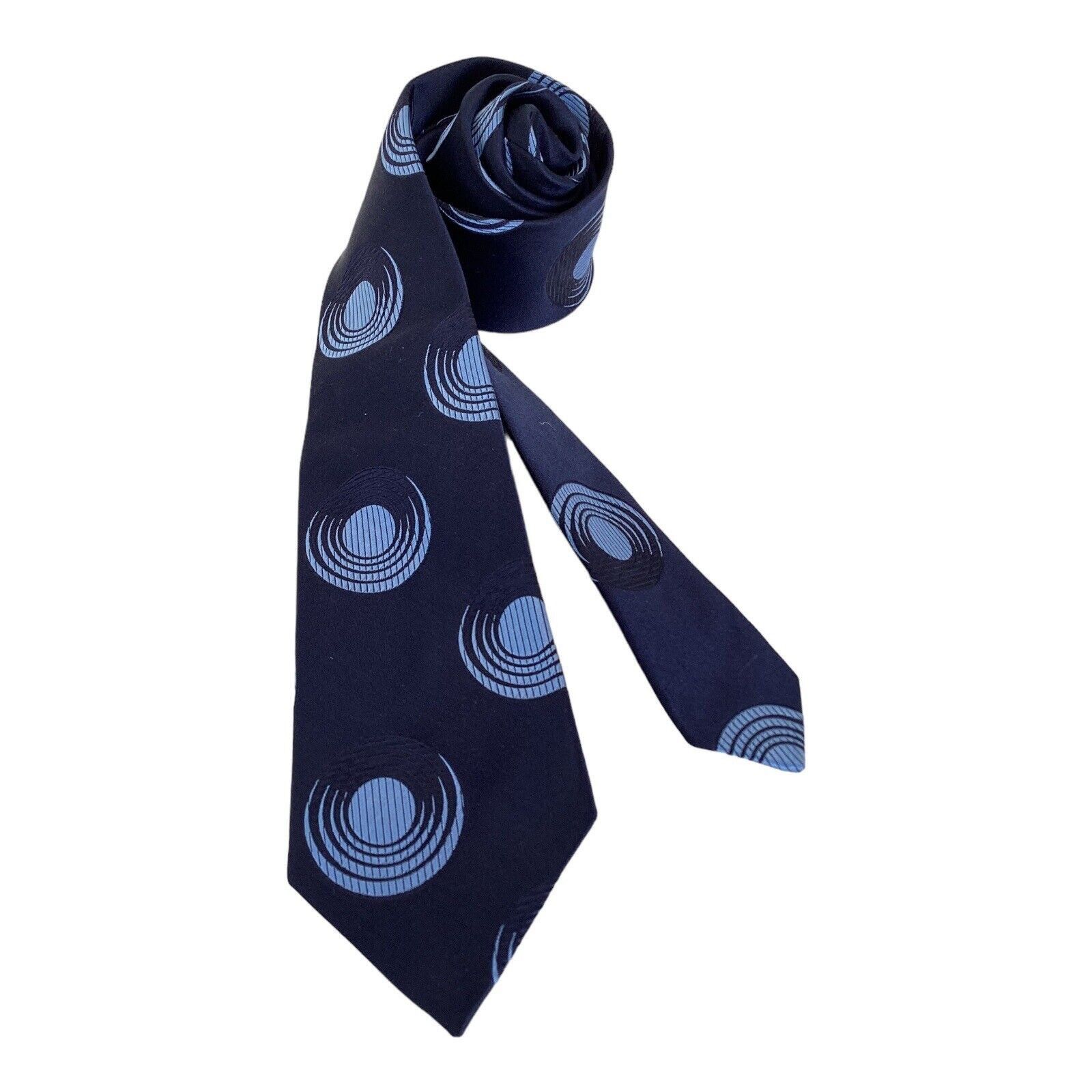 Duchamp DUCHAMP LONDON Blue Geometric Luxury Silk Tie Hand Made Engl Size ONE SIZE - 1 Thumbnail