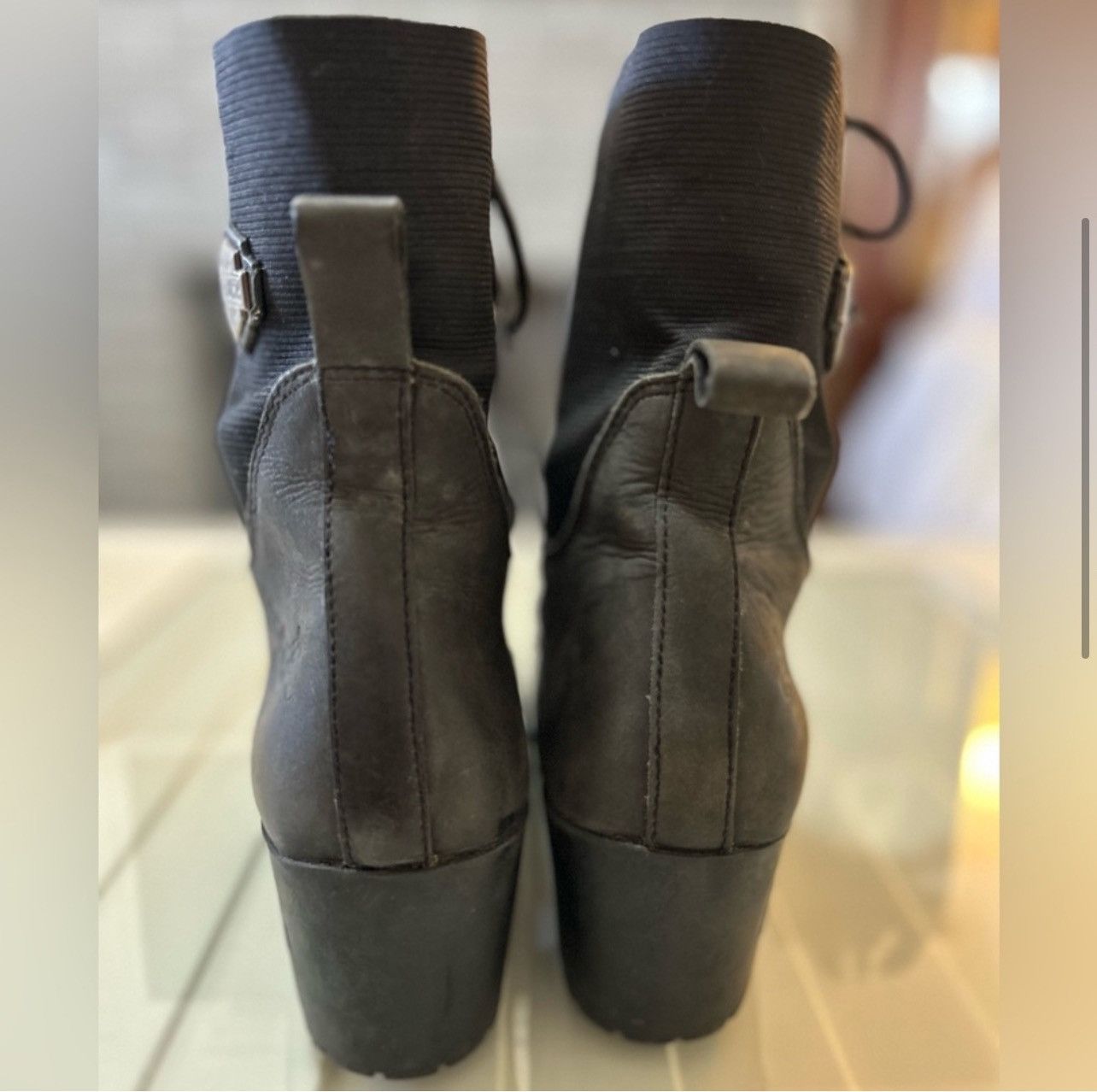 Harley Davidson × Vintage VTG 90s Harley Davidson Black Leather Moto Combat Boots Sz 8 Size US 8 / IT 38 - 9 Thumbnail