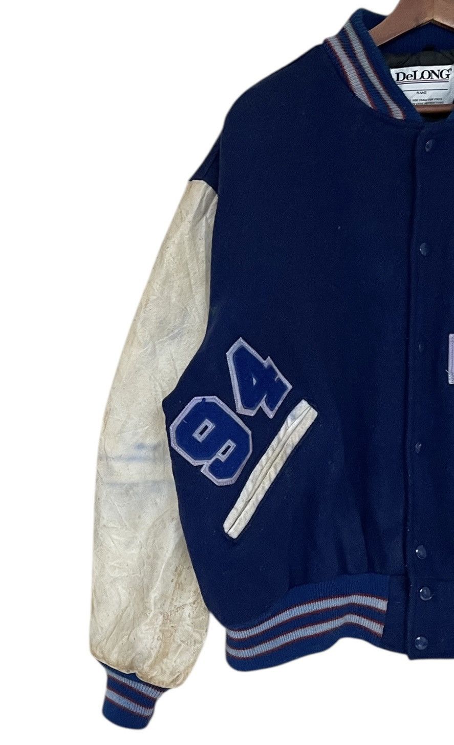 Vintage Vintage Brand De Long Leather Varsity Jacket 1990s Size US M / EU 48-50 / 2 - 3 Thumbnail