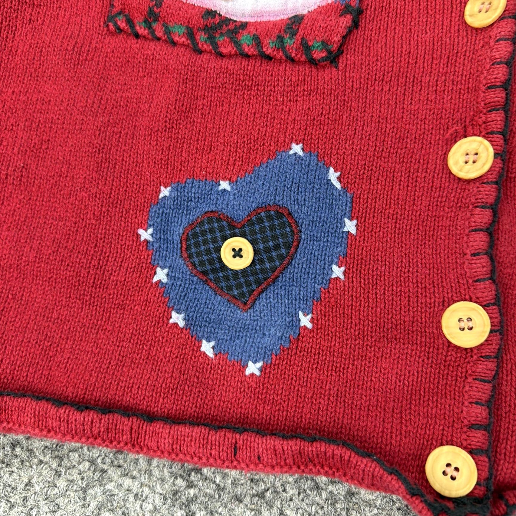 Jantzen Jantzen Sweater Vest Womens Large Red Christmas Holiday Ugly Christmas Embroidered Bow Button V-Neck Knit Sleeveless Size L / US 10 / IT 46 - 5 Thumbnail