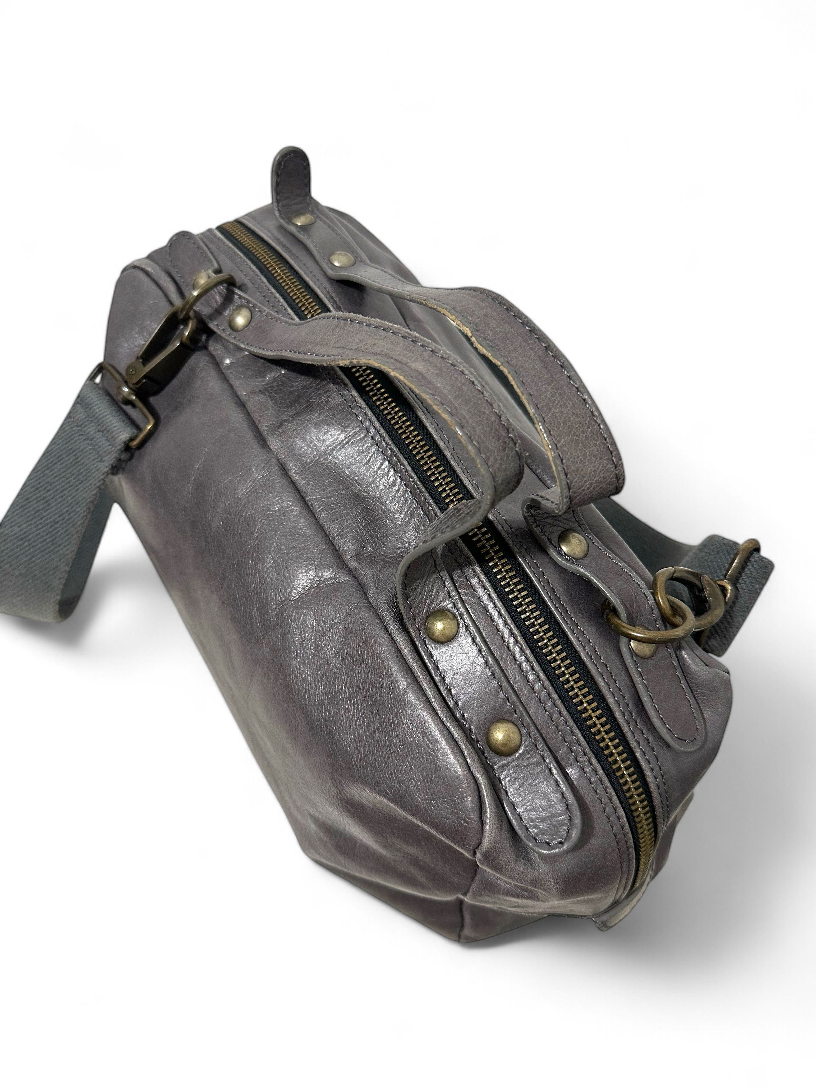 Leather Mid Size Gray Leather Cross Body Avant Garde Bag Size ONE SIZE - 7 Thumbnail