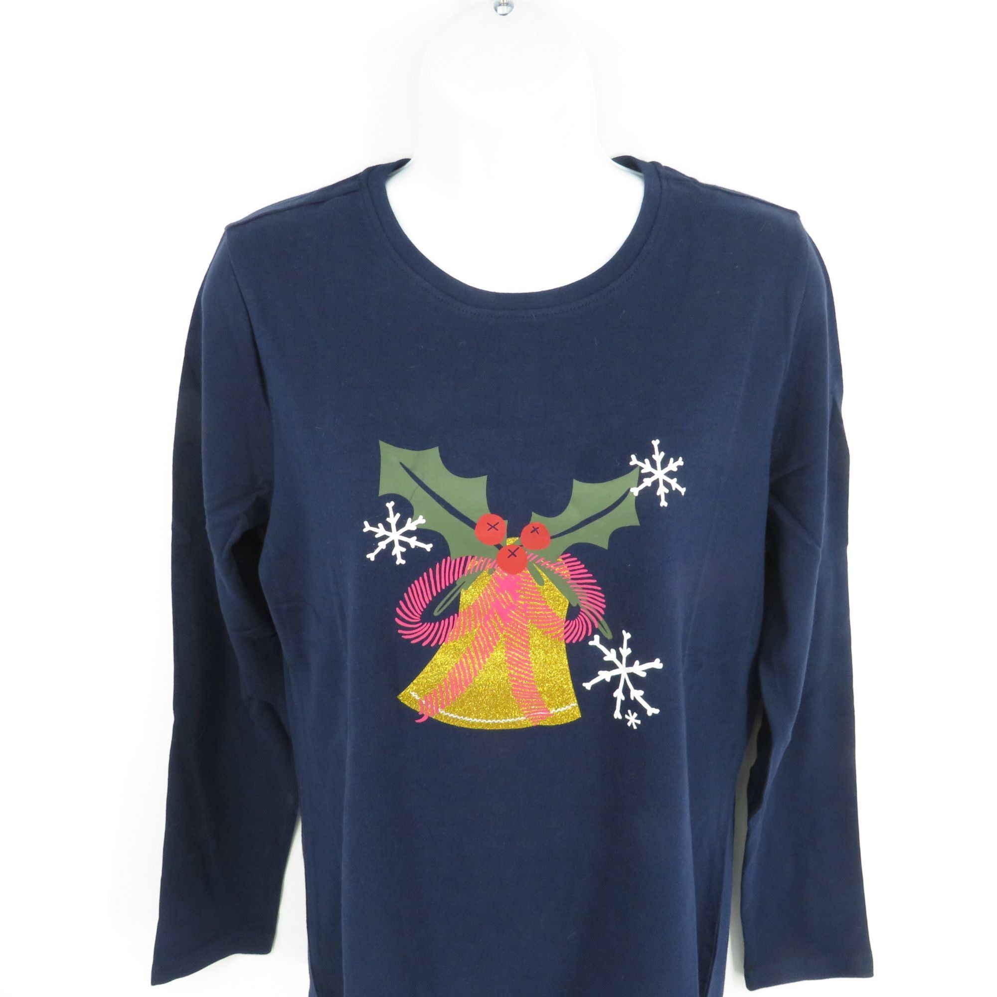 Other Kim Rogers Womens Navy Long Sleeve Christmas Bell Shirt L Size L / US 10 / IT 46 - 3 Thumbnail
