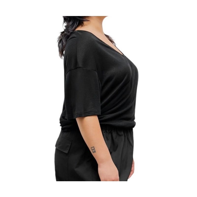 Cider Black V-Neck Oversize Short Sleeve Lightweight Casual Tee Size 3XL / US 20-22 - 5 Thumbnail