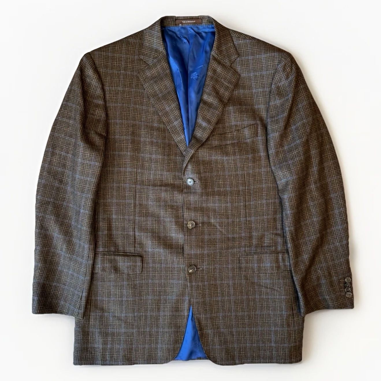 Ermenegildo Zegna Ermenegildo Zegna Blazer Large Brown Plaid Pure Cashmere Designer Size 42R - 2 Thumbnail