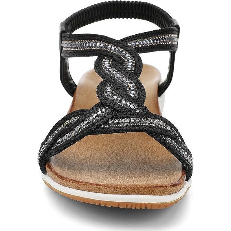 Other Ubfen Women's 11.5 Black Silver Open Toe Ankle Strap Sandals Size US 11.5 / IT 41.5 - 4 Thumbnail