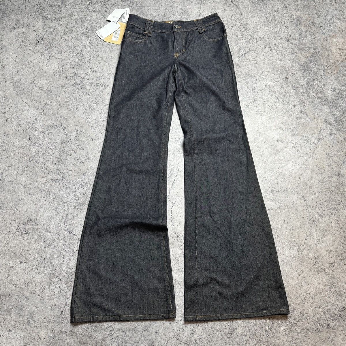 John Galliano NEW Galliano Y2K 00s Flared Jeans Size 30" / US 8 / IT 44 - 2 Thumbnail