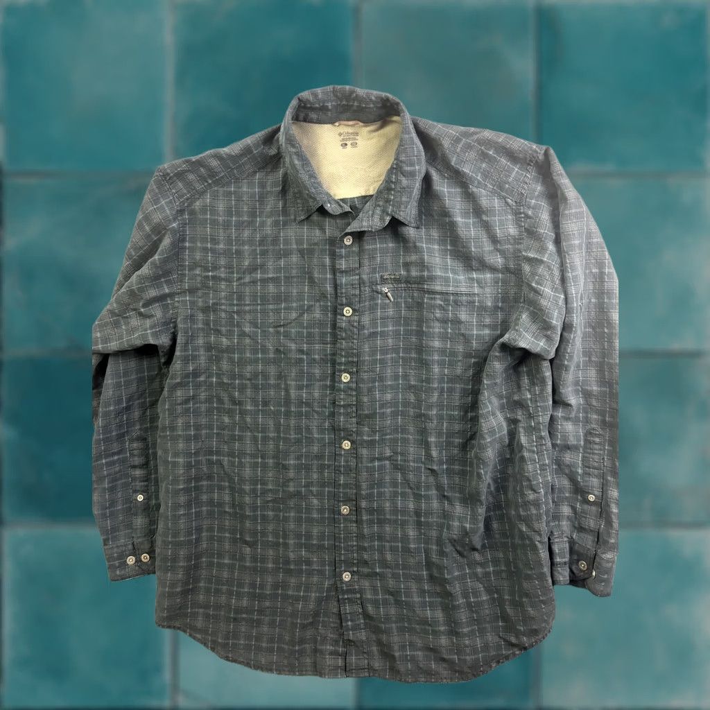 Vintage Columbia Shirt Mens XL Green Plaid Long Sleeve Button Front Modal Outdoor Mens XL Green Plaid Button-Up Shirt Size US XL / EU 56 / 4 - 1 Thumbnail