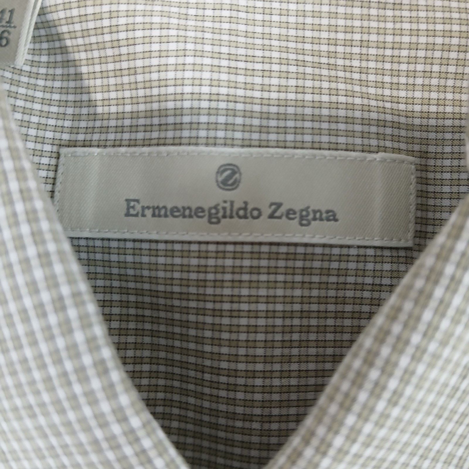 Ermenegildo Zegna Ermenegildo Zegna Dress Shirt 41/16 Green Check Long Sleeve Size US M / EU 48-50 / 2 - 1 Thumbnail