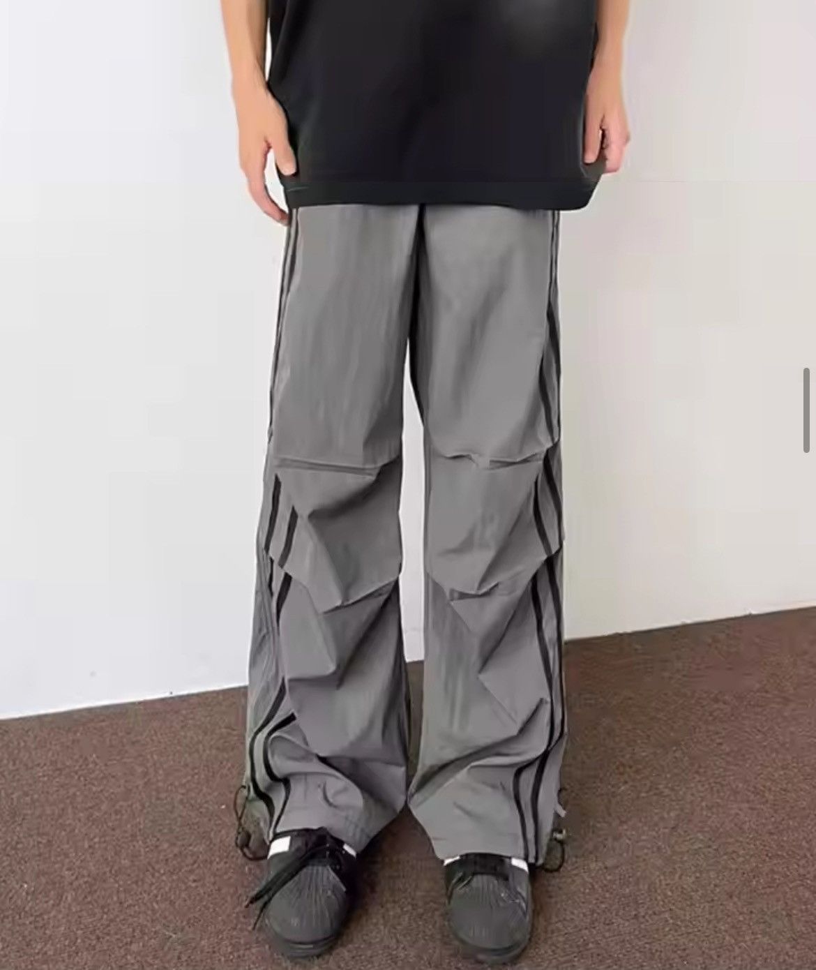 Japanese Brand × Vintage Y2K Elastic Waist Baggy Striped Sweatpant Joggers Men Women Size US 31 - 2 Thumbnail