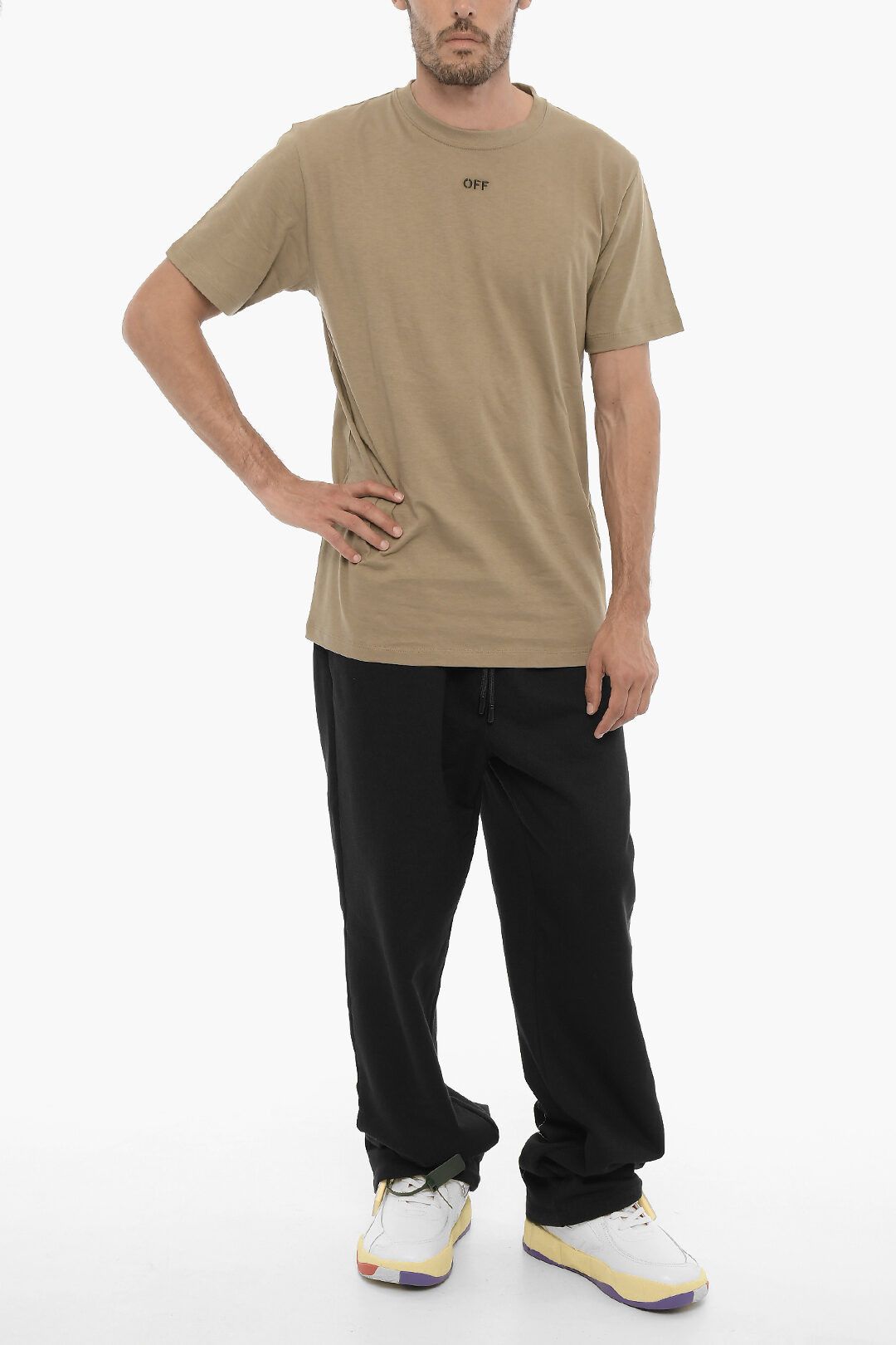 Off-White og1mm0824 Slim Fit Crewneck T-Shirt in Beige Size US S / EU 44-46 / 1 - 4 Thumbnail