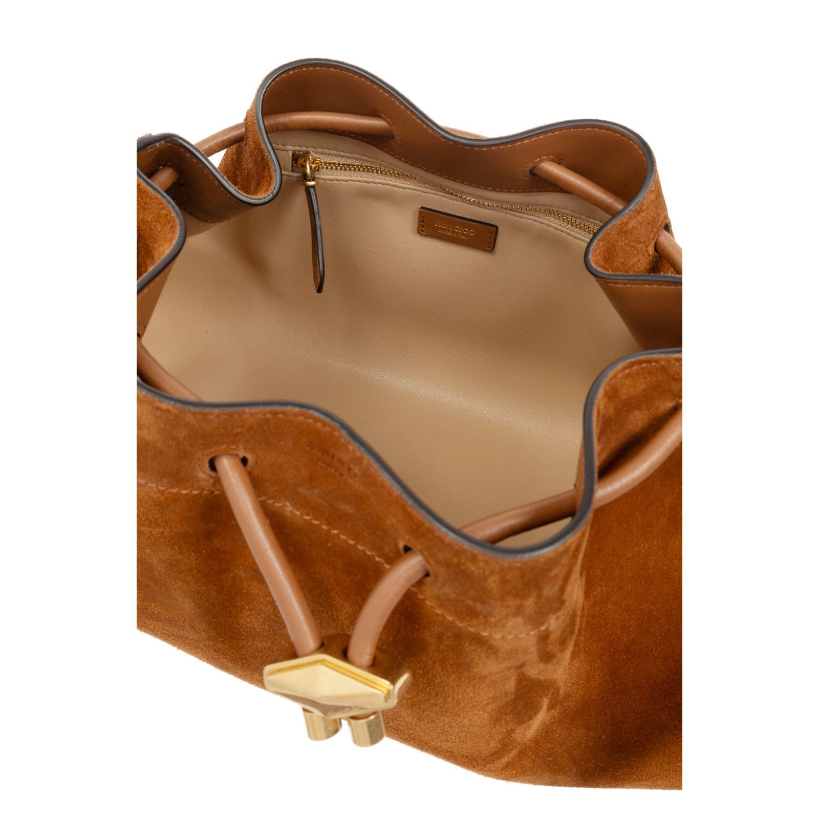 Jimmy Choo JIMMY CHOO Bon Bon Bucket Tan Gold Suede Shoulder Bag New & Size ONE SIZE - 4 Thumbnail