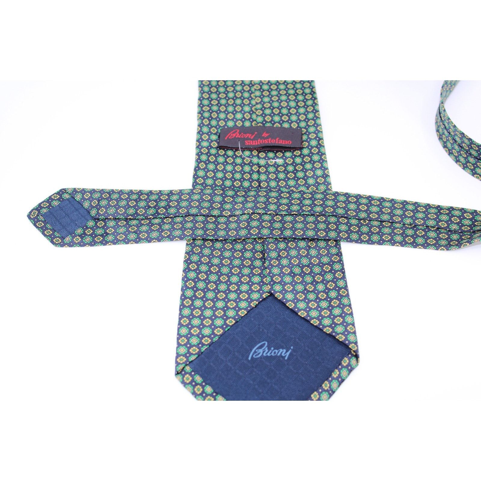 Brioni Vintage SANTO STEFANO BRIONI Green Silk Italy Made Neck Tie Size ONE SIZE - 3 Thumbnail