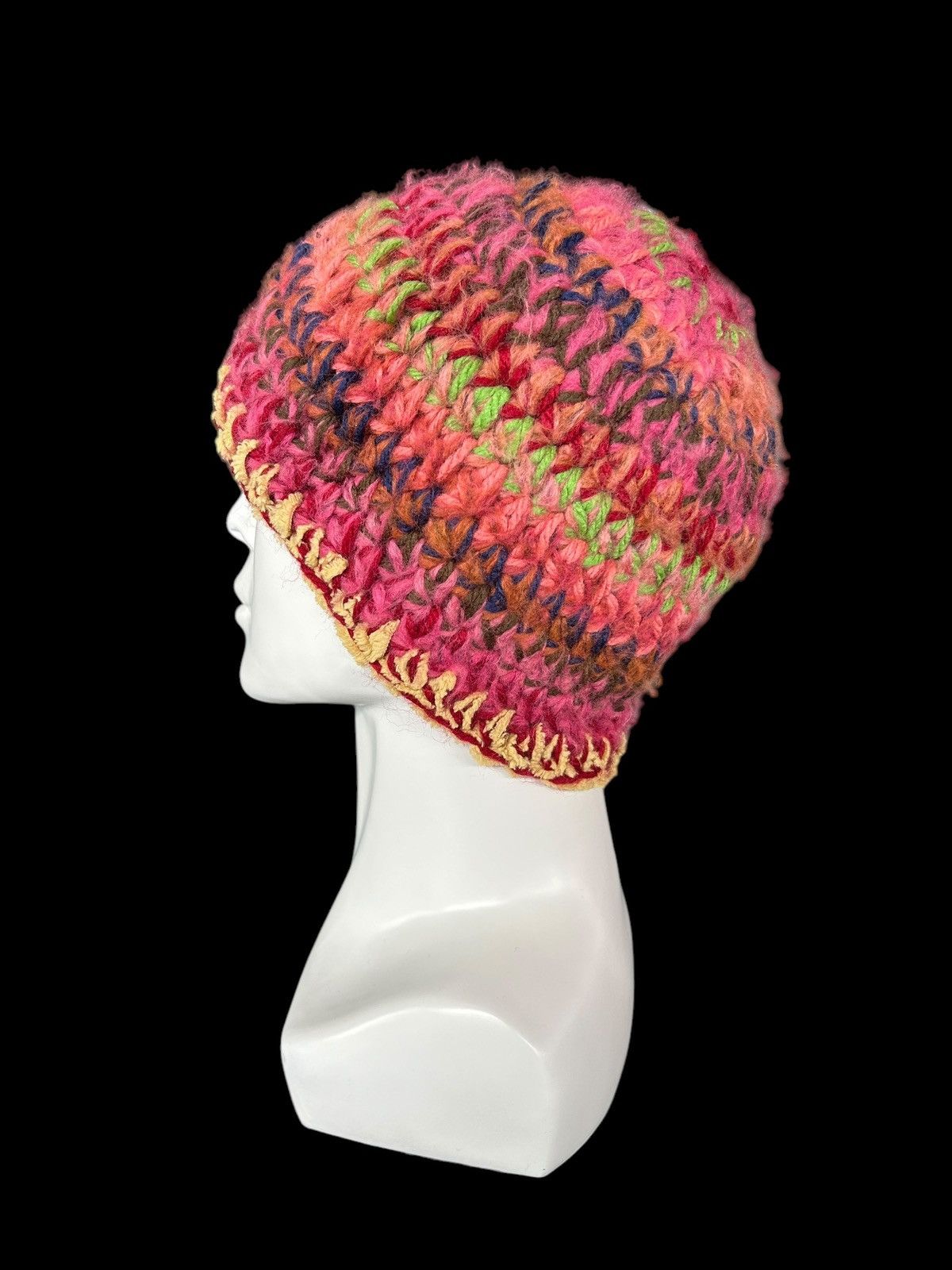 Japanese Brand × Kapital × Vintage Crochet Knitted handmade hairy big Beanie Hats ☠️☠️ Size ONE SIZE - 2 Thumbnail