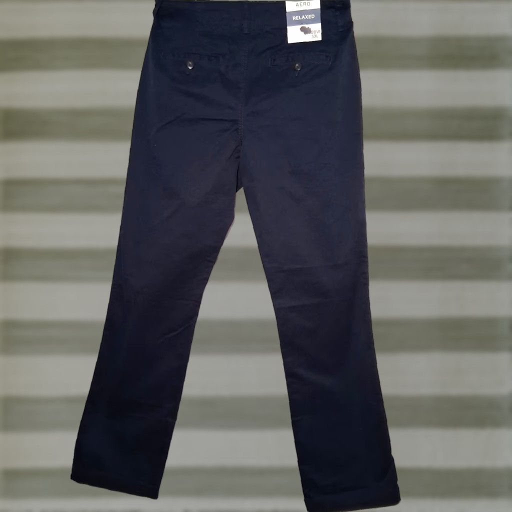 Vintage Aero Aéropostale Chino Pants Men 28x32 Navy Blue Twill Casual NEW Size US 28 / EU 44 - 1 Thumbnail