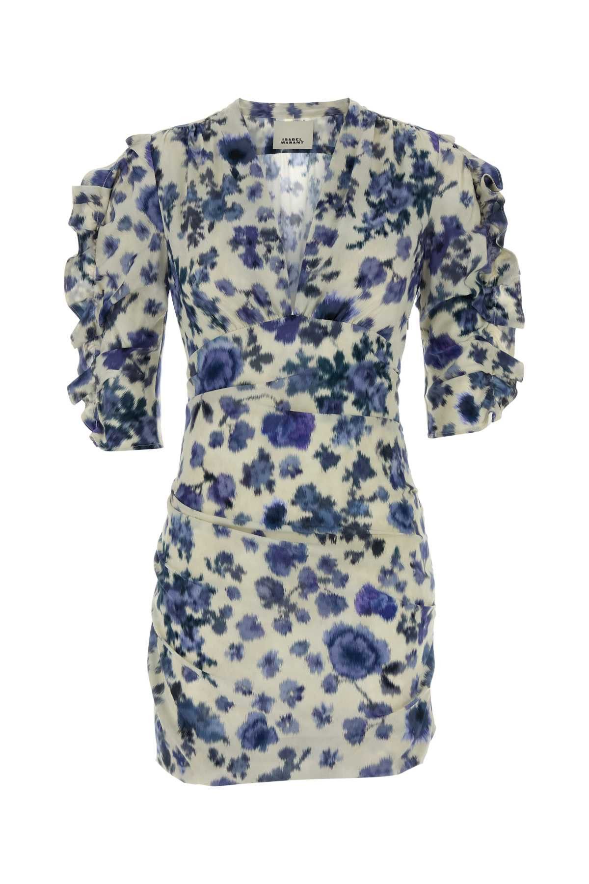 Isabel Marant Printed Stretch Silk Doris Mini Dress Size M / US 6-8 / IT 42-44 - 1 Thumbnail