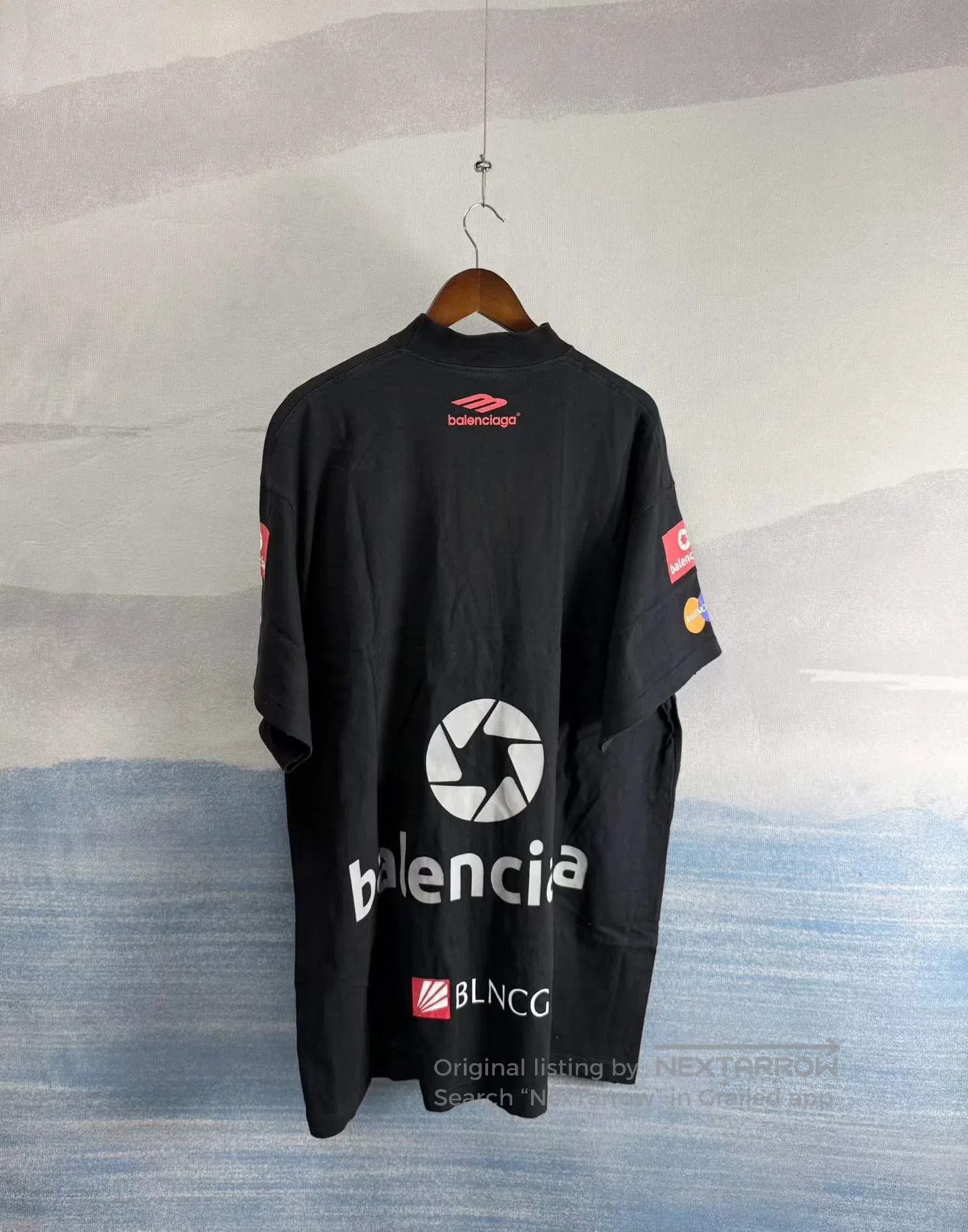 Balenciaga Balenciaga Black Letter Logo Racing Short Sleeve| Size US L / EU 52-54 / 3 - 3 Thumbnail