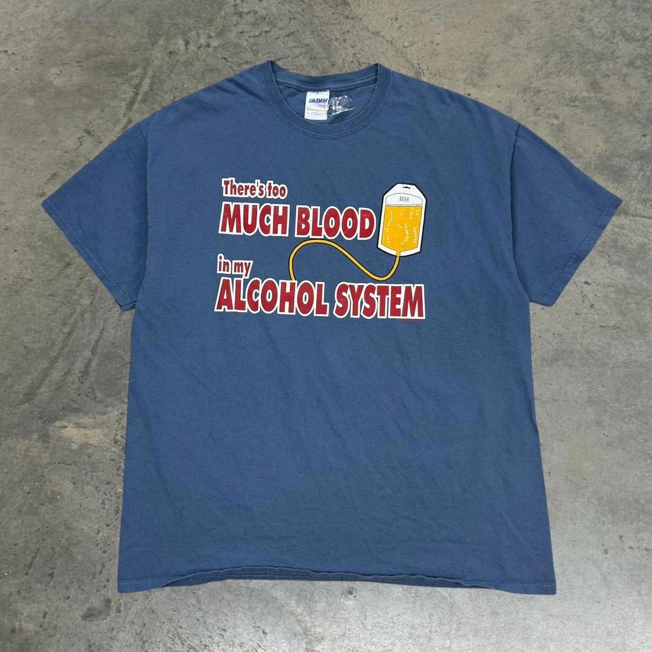 Gildan × Vintage VTG Y2K There’s Too Much Blood In My Alcohol System! T-Shirt Size US XL / EU 56 / 4 - 2 Thumbnail