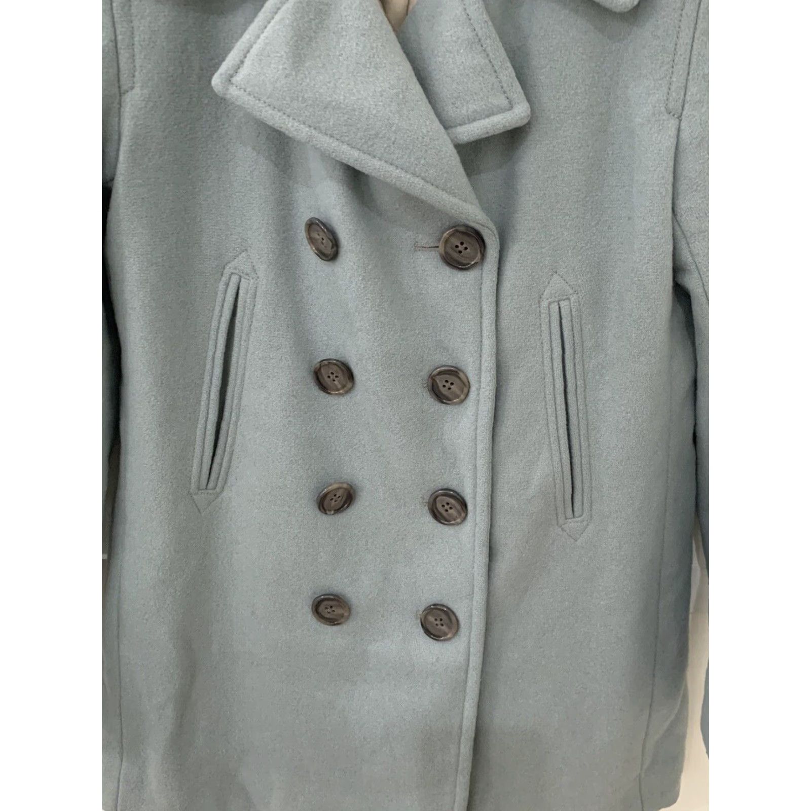J.Crew VINTAGE J.CREW Wool Blend Peacoat Women's Size S Dusty Blue Double Breasted GUC Size S / US 4 / IT 40 - 3 Thumbnail