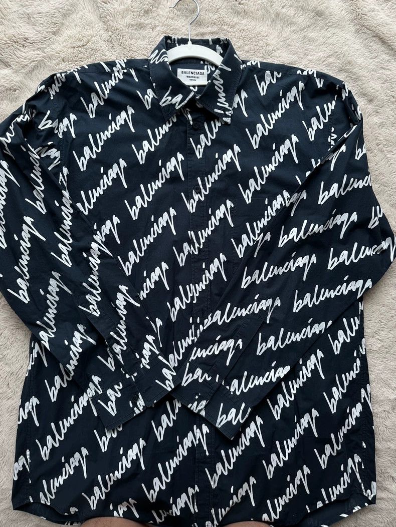 Balenciaga Balenciaga size 36 Dark blue barrage light luxury shirt+bi Size S / US 4 / IT 40 - 1 Thumbnail